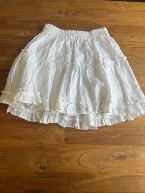 Hill House linen Ruffled circle Skirt